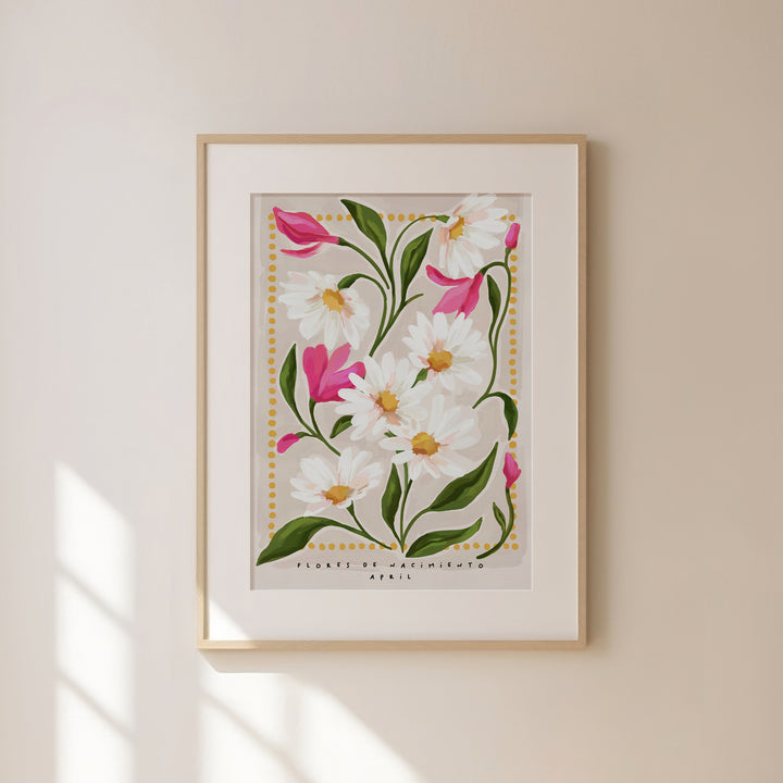 April Birth Month Flower Art Print