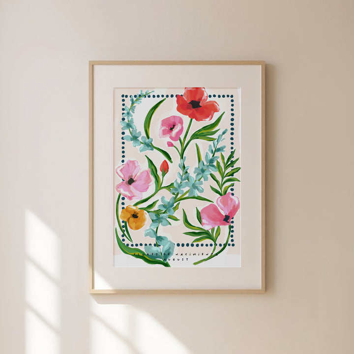 August Birth Month Flower Art Print