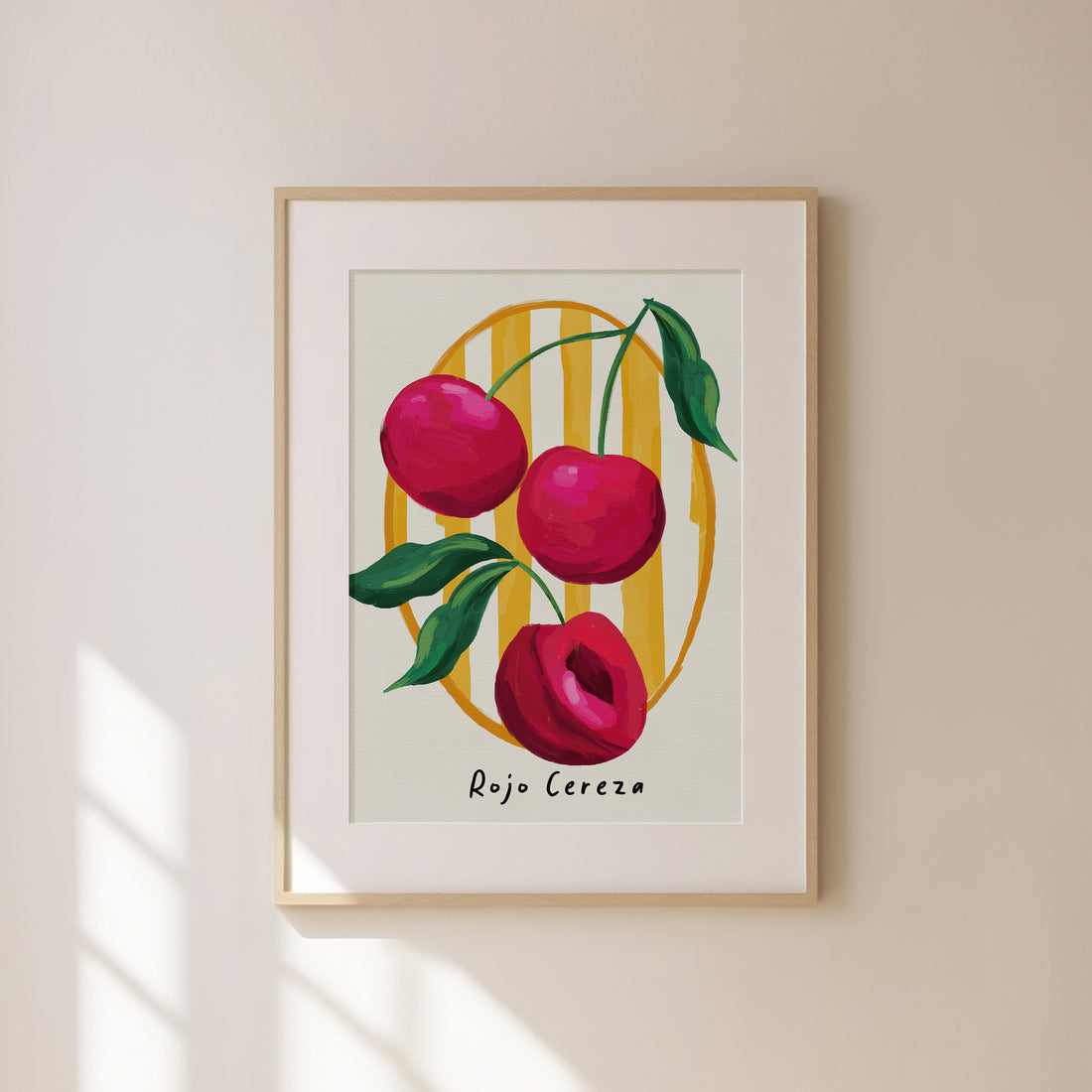 Cherry Stripe Art Print