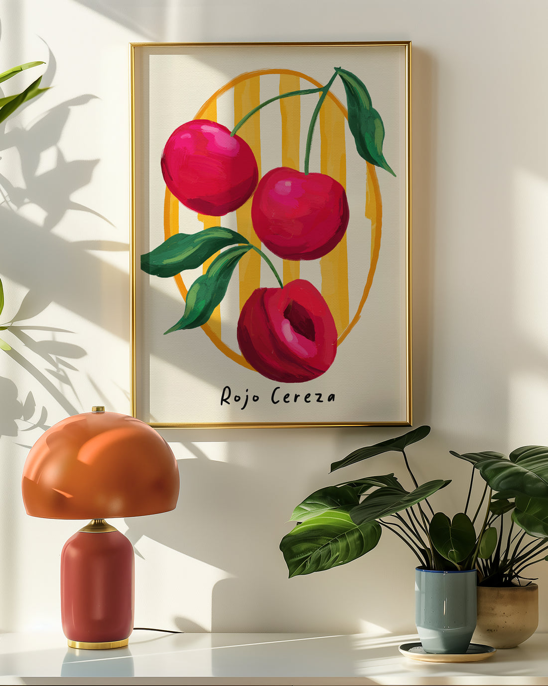 Cherry Stripe Art Print