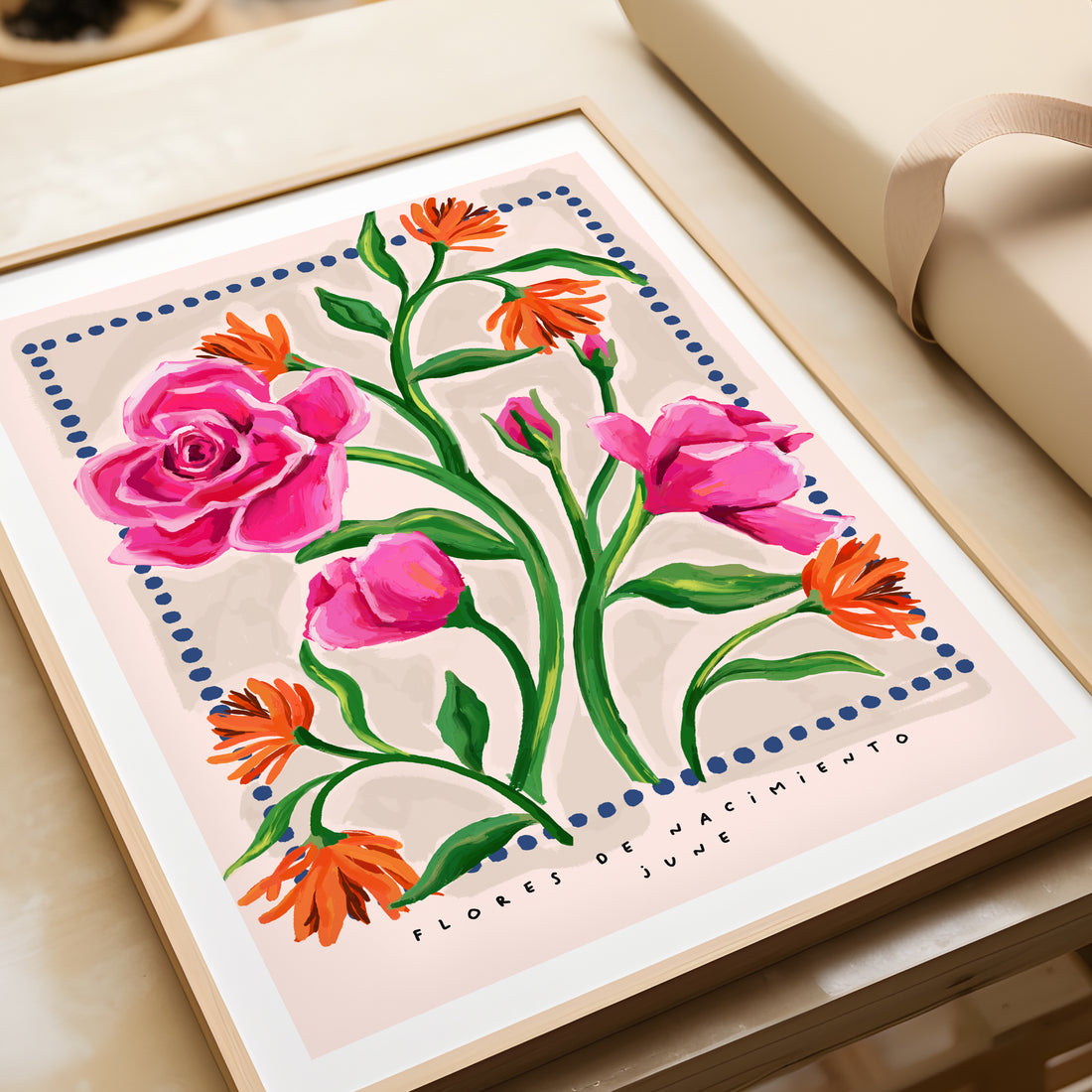 June Birth Month Floral Art Print