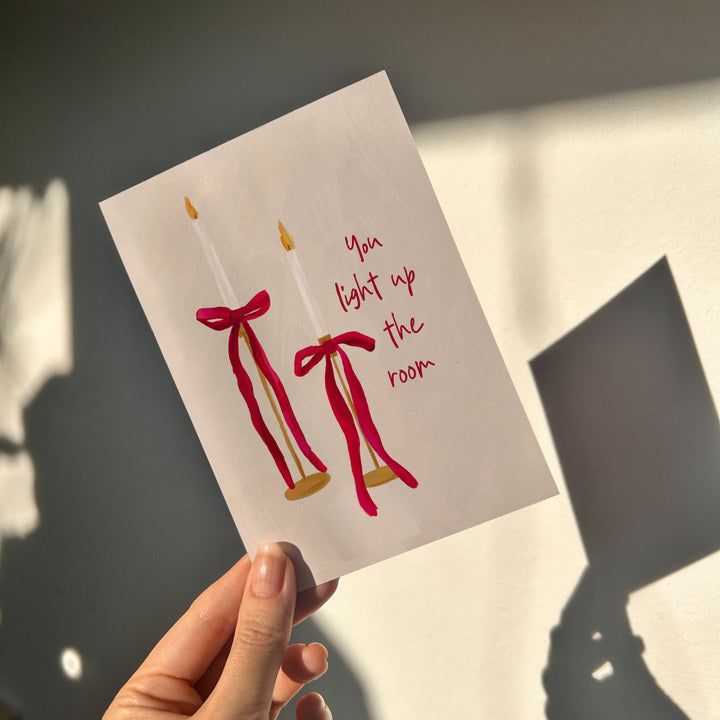 'You Light Up The Room' Valentines Card