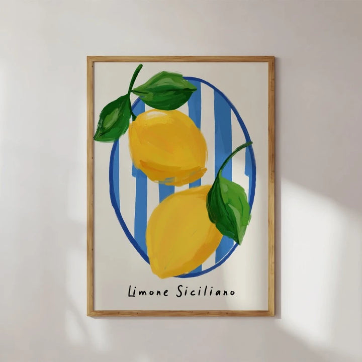 Lemon stripe Fruit Art Print – Elizabeth Rachael