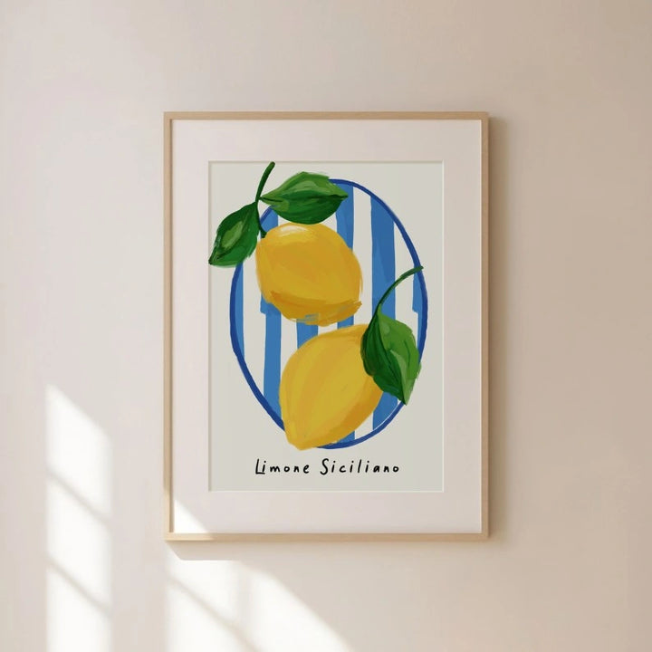 Lemon stripe Art Print