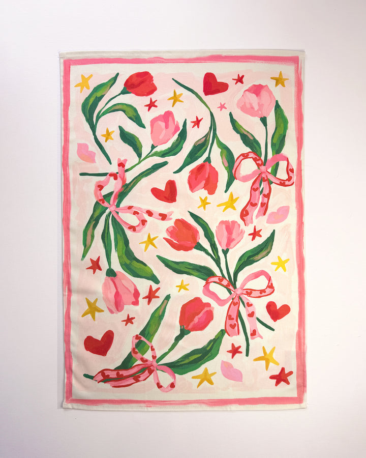 'Love In Bloom' Tea Towel