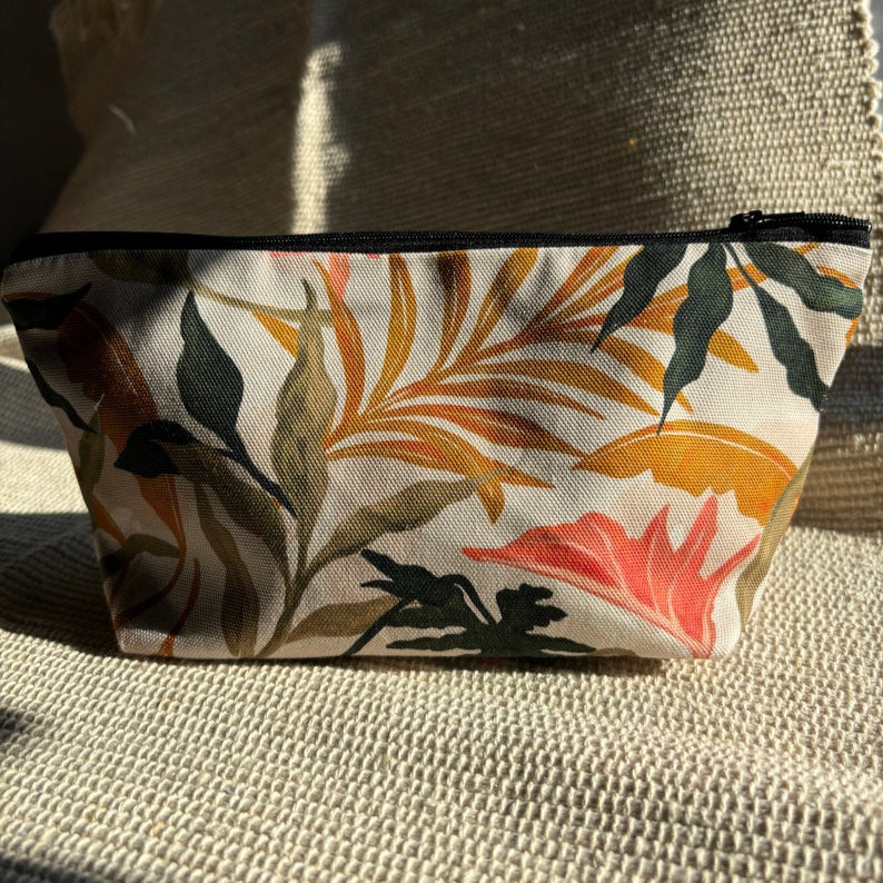 Tropical Print Cosmetic Bag