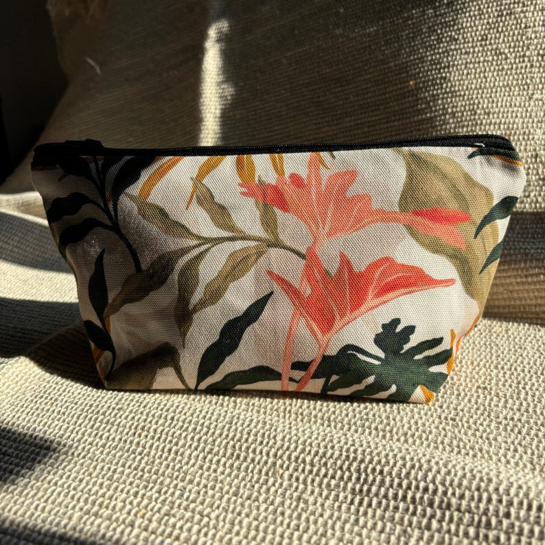 Tropical Print Cosmetic Bag