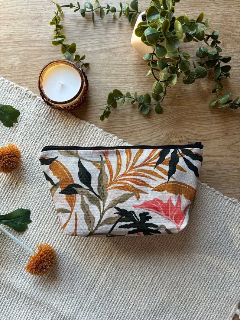 Tropical Print Cosmetic Bag