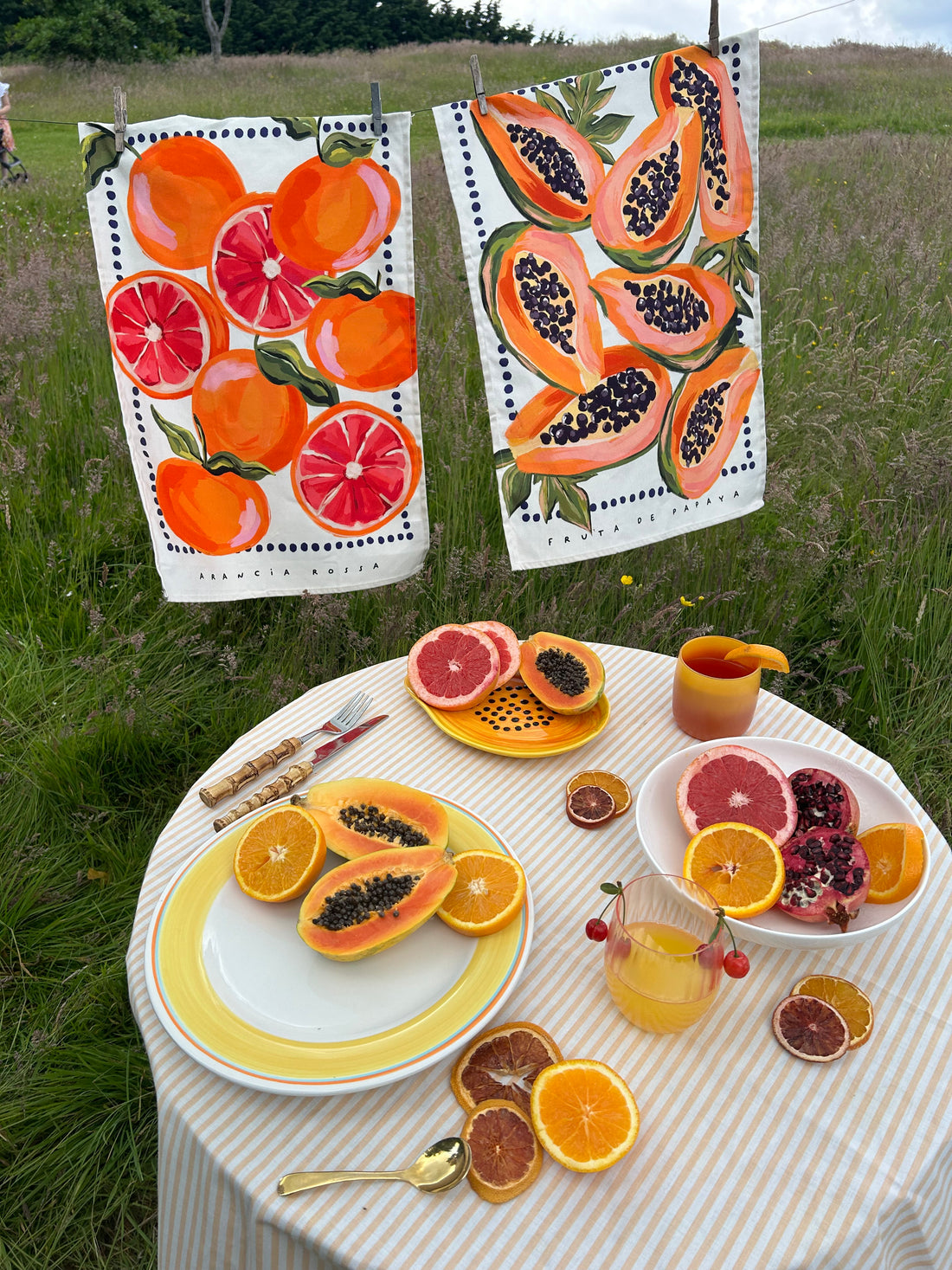 Blood Orange Tea Towel